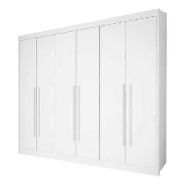 Imagem de Guarda Roupa Casal 6 Portas Athos Branco Mdf Ddoro - Genérica, Branco