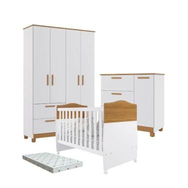 Imagem de Quarto Bebe Completo Dorabelly Juju MDF + Colchão Americano - Permobil