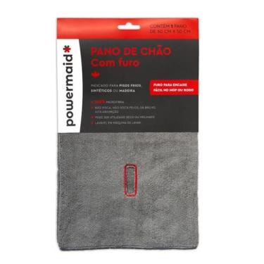 Imagem de Kit 4 Panos De Chão Com Furo 60X50 Cinza Microfibra - POWERMAID