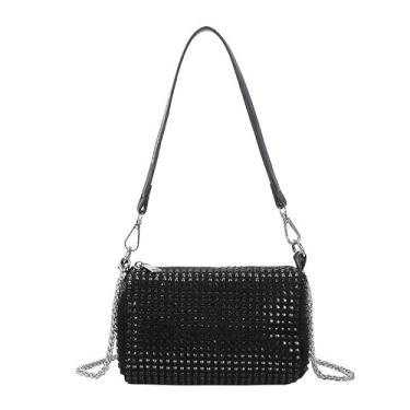 Imagem de bolsa de mão Bolsa de ombro Pequena/Nova De Diamantes Incrustados MARISA(Preto)