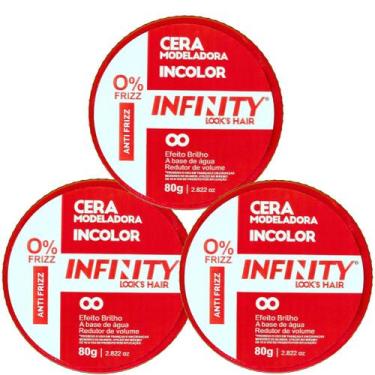 Imagem de Kit 3 Cera Modeladora Antifrizz Incolor 80g - Infinity