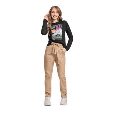 Imagem de Blusa Manga Longa Juvenil em Meia Malha Gloss, Preto, 16