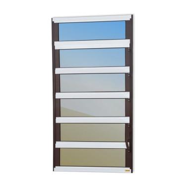 Imagem de Janela De Aluminio Basculante Elite Vidro Reflex 120cm X 80cm Brimak Mix Corten