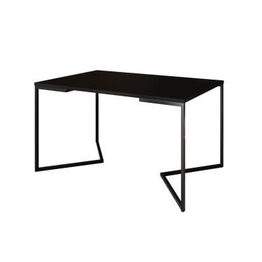 Imagem de Mesa Jantar Industrial Preta Retangular 137X90Cm Base V Ferro Preto Cor: Preto