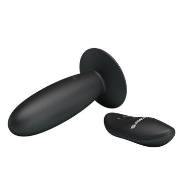 Imagem de Plug Anal Recarregável Com 12 Modos De Vibração E Controle Remoto E Ventosa Pretty Love - Preto, Unico