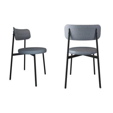 Imagem de Cadeira Kyta Fixa Com 4 Pés 50 X 44,7 X 83,8 Cm Com 2 Unidades Cinza-preto