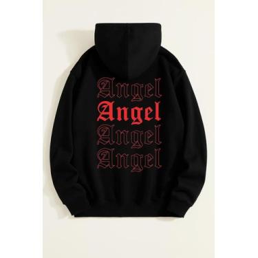 Imagem de Moletom Canguru Feminino Angel Flanelado lançamento Methodic, Preto, P