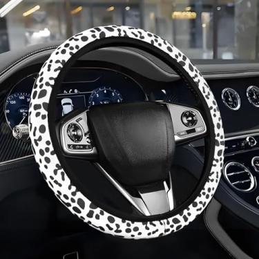 Imagem de Hovom Capa de volante de carro Cheetah, capa de volante com estampa de leopardo, capa de direção automotiva respirável, protetor universal de volante de veículo serve para 15 polegadas, acessórios de