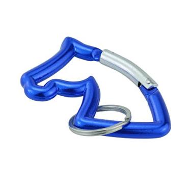 Imagem de Chaveiro de alumínio em formato de cabeça de cavalo Mavota, chaveiro adequado para acampamento/caminhada/pesca/viagens (azul escuro)