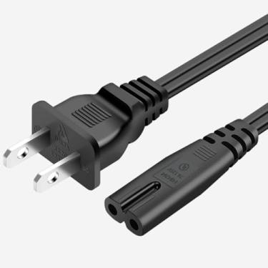 Imagem de Goffeu Cabo De Alimentação Tv 6 Pés Compatível Com Tvs Sony 32", 49", 55" E 64,5", Playstation Ps2, Ps3 Slim, Console Jogos Ps4, Tomada Parede Ca 2 Pinos, Sharp, Hisense, Insignia, Substituição Jvc