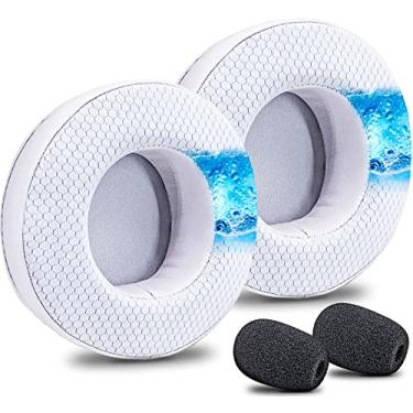 Imagem de JESSVIT Almofadas De Reposição Virtuoso Xt Para Fone Ouvido Sem Fio Rgb Se, Gel Refrescante, Mais - Espuma Memória Macia, Espessura Adicional, Durabilidade Extra Por (Almofadas Brancas)