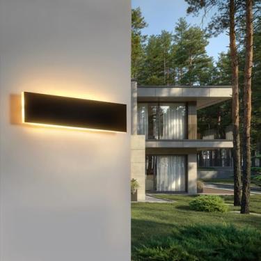 Imagem de YCMGEAD Luminária De Parede Externa Led Longa, 7,88 Pol. Ip65, À Prova D'Água, Preta, Moderna, 3000K, 7W, Metal Para Varanda, Pátio, Porta Da Frente, Quintal, Jardim, Casa, Sala Estar