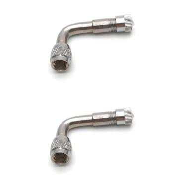 Imagem de 2X Extensor Válvula Bico Pneu 90 Graus Bike Moto Adaptador - GEOBER