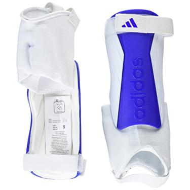 Imagem de adidas Caneleiras Tiro Soft Ground Match Unissex Para Crianças, Brancas/Azul Royal/Brancas, Tamanho Grande