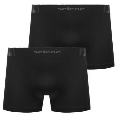 Imagem de Kit 2 Cueca Infantil Selene Sem Costura e Respirável Boxer, Preto, G