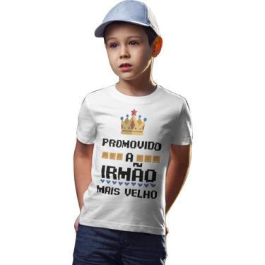 Imagem de Camiseta T-shirt Promovido a Irmão Mais Velho Infantil Branca - Del Fr