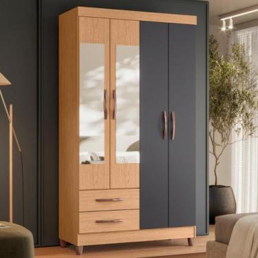 Imagem de Guarda Roupa 4 Portas Espelho Bruno Freijo Titanium - CASA H