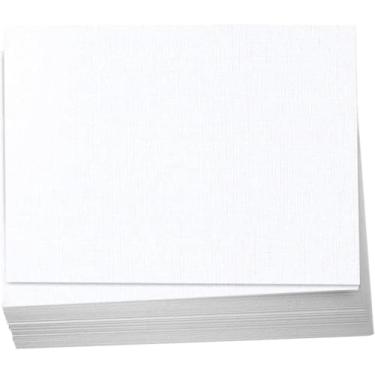 Imagem de Hamilco 14 x 21 cm papel cartolina branco de linho branco cartões de índice plano 36 kg capa pacote com 100