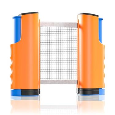 Imagem de Generic Rede retrátil de tênis de mesa – rede de pingue-pongue portátil e ajustável para brincar em ambientes internos/externos, serve para mesas de até 183 cm de largura, fácil configuração, material