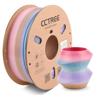 Imagem de CCTREE Filamento de impressora 3D PETG 1,75 mm, carretel de 1 kg, boa adesão de camada de alta dureza, gradiente de cor filamento PETG, precisão dimensional +/- 0,03 mm, gradiente roxo a rosa