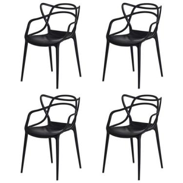 Imagem de Conjunto 4 Cadeiras Allegra Preto em Polipropileno - La Mobilia