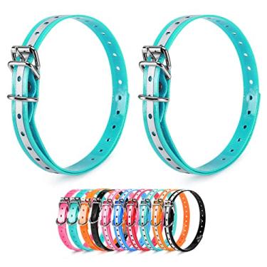 Imagem de LuckinPET Replacement Collar Strap, Compatible with Petsafe,PATPET,Sportdog,Garmin,Dogtra,etc Most Training Collar/Fence Reciever, 3/4',Reflective,Adjustable,Metal Buckled,Waterproof (Cyan Pack2)