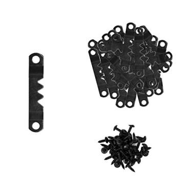 Imagem de Cabides para quadro Sawtooth – Cabides para quadro – Kit de ferramentas para pendurar fotos com parafusos para pintura em tela de madeira da Mandala Crafts 100 conjuntos pequenos pretos