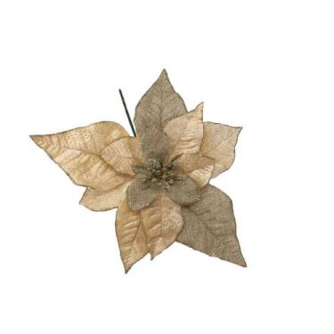 Imagem de Enfeite Decorativo Flor Ghandi Juta 23cm - Niazitex, Champanhe