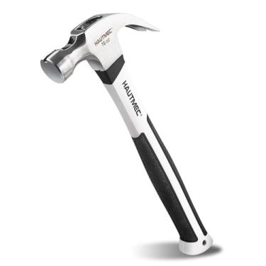 Imagem de HAUTMEC Martelo de garra de 473 ml, martelos de garra forjados com suporte magnético de unha e alça de vidro firme, mandíbula curvada do extrator de unhas, rosto liso, HTMAM25003