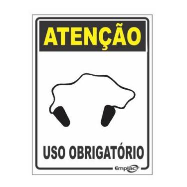 Imagem de Placa - uso obrigatorio protetor auricular / em ps e.p.i. 20 x 15cm em