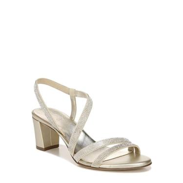 Imagem de Naturalizer Sandália feminina Vanessa2 com strass enfeitada com tiras de salto, Champanhe, 7 Wide