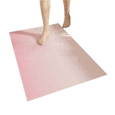 Imagem de Tapete de chuveiro antiderrapante, tapete seguro de bucha de PVC, tapetes de banheiro confortáveis, acessórios de banheiro de secagem rápida, almofadas de aderência para segurança de banheiro no chão