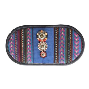 Imagem de MINGZAIQIPEI Suporte de CD para viseira de sol estilo Boho para carro - Organizador multifuncional com armazenamento de CD/DVD e cartão, acessórios automotivos de couro durável para mulheres ou homens
