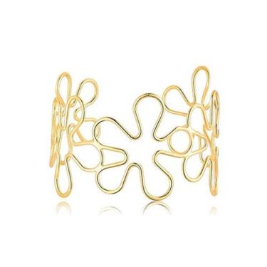 Imagem de Kit Bracelete Em Formato de Flor 02 Unid - Festas e Fantasias, Dourado