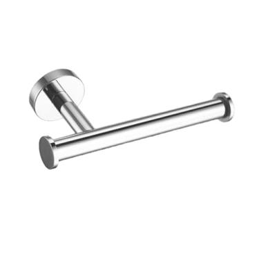 Imagem de Conjunto de banheiro de aço inoxidável cromado de parede - Suporte para toalha, escova de vaso sanitário, suporte para sabonete e gancho para roupão (suporte para papel)