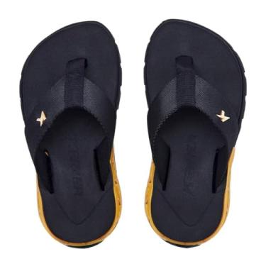 Imagem de Chinelo Infantil Kenner Rakka Kids - Preto e Dourado - 33/34