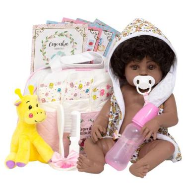 Imagem de Bebe Reborn Princesa Girafinha Fofa Roupão Bolsa Maternidade - Cegonha