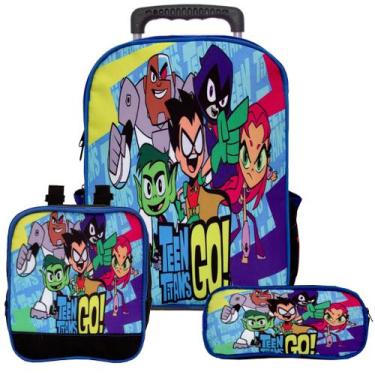 Imagem de Mochila Infantil Menino Rodas Jovens Titãs + Estojo Toys 2U
