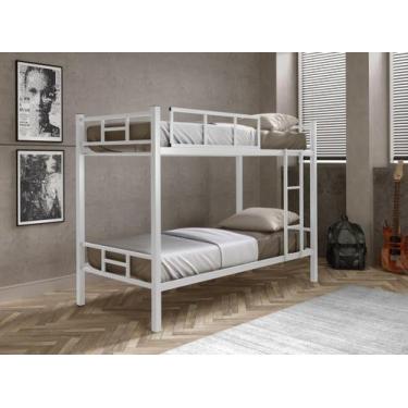 Imagem de Beliche de Ferro Solteiro Reforçada com Estrutura Metálica e Escada La