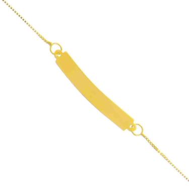 Imagem de Pulseira De Placa Ouro 18K Dourado Infantil
