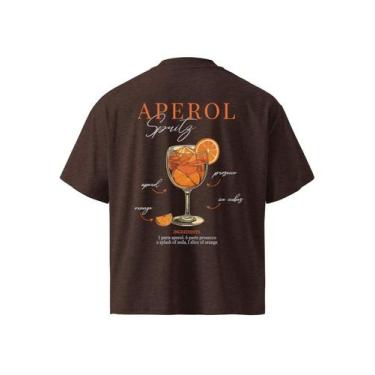 Imagem de Camiseta Oversized Tecido Grosso Malha Premium Drink Aperol - NoBrand,