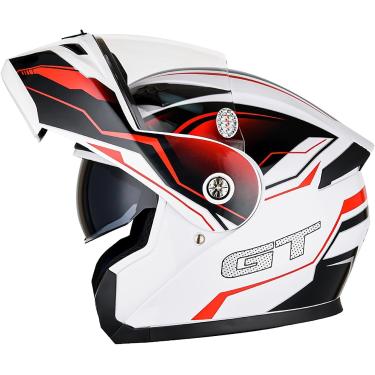 Imagem de Capacete De Motocicleta Flip-up Itegrated Modular Full Face Helmets Capacete De Segurança Motocicleta Locomotiva Full Face Helmets Double Visor For Me Ad Wome, A, XXL=63~64cm