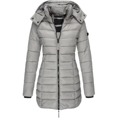 Imagem de Casaco De Inverno Feminino Longo Engrossar Quente Com Capuz Algodão Acolchoado Jaqueta Puffer Sobretudo, gray, XL