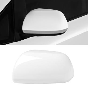 Imagem de Compatível com Toyota Sienna 2012-2020 tampa do espelho do lado esquerdo do motorista, substituição branca da tampa do espelho retrovisor da porta lateral sem luz de seta para Sienna substitui para