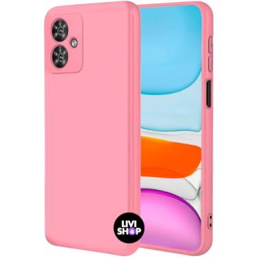 Imagem de Capa Case Capinha Compatível Motorola G54 Silicone Com Bordas Elevadas Aveludada Forro Premium (ROSA IOGURTE)