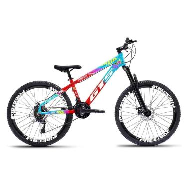 Imagem de Bicicleta GTS Predador Freeride de Grau Aro 26 Freio a Disco 21 Marchas Cambios Shimano-Unissex