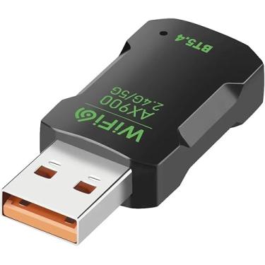 Imagem de Adaptador WiFi 6 de 900 Mbps, 2 em 1, USB Bluetooth 5.4, placa de rede 2,4 G, 5G, sem fio, receptor de dongle USB, driver gratuito para PC