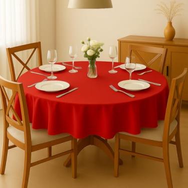 Imagem de Toalha de Mesa Redonda 4 Cadeiras Oxford Liso 1,40m x 1,40m (Vermelha)