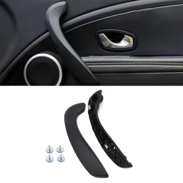Imagem de Goodithy Conjunto de maçaneta interna da porta dianteira direita, puxador da porta do lado do passageiro completo (alça interna + tampa da maçaneta), substituição de acabamento para Renault Megane 3