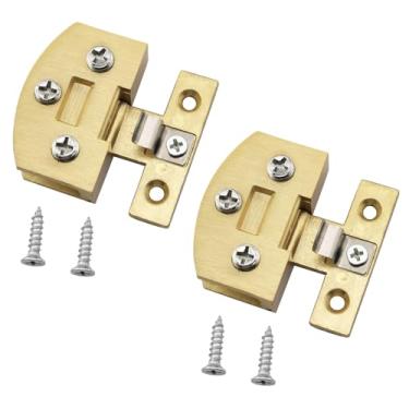 Imagem de LQ Industrial 2 peças de dobradiças de pivô montadas laterais de liga de zinco douradas adequadas para refrigerador de vinho de 5 a 7 mm / porta de vidro sem moldura